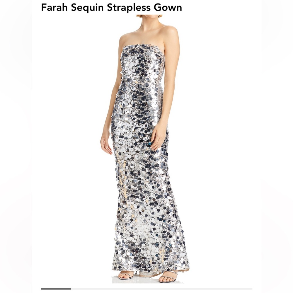 Bronx and Banco Silver Sequin Maxi Dress